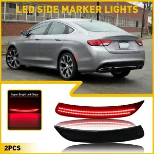 2015 クライスラー 2017 2016 200 リアサイド LED マーカーライトランプ スモークレンズ用 For 2015 Chrysler 2017 2016 200 Rear Side LED Marker Light Lamp Smoked Lens 【並行輸入品】