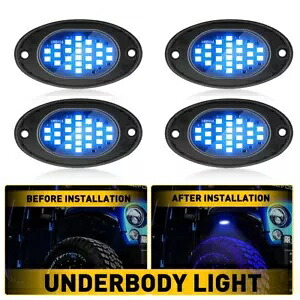 4X ブルー LED ロックライトトレイルアンダーボディリググローランプオフロード車 SUV ピックアップ用 4X Blue LED Rock Light Trail Underbody Rig Glow Lamp For Offroad Car SUV Pickup 【並行輸入品】 34,320円