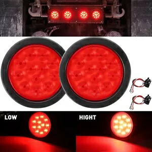 2X 4インチ ラウンド LED トラック トレーラー ストップ ターン テール ブレーキ ライト ピックアップ キャラバン 12V 24V 2X 4\