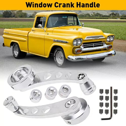 2x アルミ 車ビレット マニュアル ウィンドウ クランク ワインダー ハンドル トラック ピックアップ シルバー US 2x Aluminum Car Billet Manual Window Crank Winder Handle Truck Pickup Silver US 【並行輸入品】