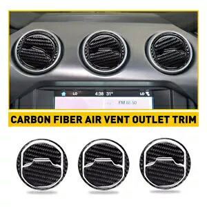 9/18x インテリアエアベントアウトレットカバートリムフォードマスタング 2015-2020 カーボンファイバー 9/18x Interior Air Vent Outlet Cover Trim For Ford Mustang 2015-2020 Carbon Fibe 【並行輸入品】