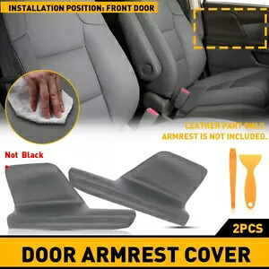 レザーフロントアームレストパネルドアカバースキン 11-17 ホンダオデッセイ左 + 右に適合 Leather Front Armrest Panel Door Cover Skin 11-17 Fits Honda Odyssey left+right 【並行輸入品】