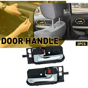 2X 左 + 右ドアインテリアパネルハンドルブラック 2003-2008 ポンティアックバイブベース 2X Left+Right Door Interior Panel Handle Black For 2003-2008 Pontiac Vibe Base 【並行輸入品】