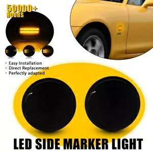 マツダ MX-5 ダイナミックアンバーマーカーレンズ LED ランプサイドスモークターンシグナルライト For Mazda MX-5 Dynamic Amber Marker Lens LED Lamp Side Smoked Turn Signal Light 【並行輸入品】