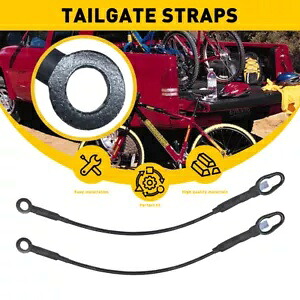 LH & RH テールゲート ケーブル リフト サポート ストラップ 1987-11 ダッジ ダコタ 06-09 レイダー用 LH & RH Tailgate Cable Lift Support Strap for 1987-11 Dodge Dakota 06- 09 Raider 【並行輸入品】