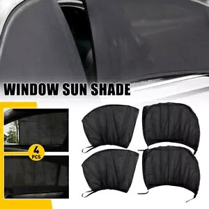 4x 車用サンウィンドウ サイドバイザー シェード カバー メッシュ シールド サンシェード フロント リア保護 4x Car Sun Window Side Visor Shade Cover Mesh Shield Sunshade Protect Front Rear 【並行輸入品】