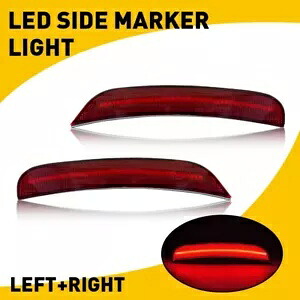 2015-2023 クライスラー 300 レッドレンズリアバンパーサイドマーカーライト左右 2X For 2015-2023 Chrysler 300 Red Lens Rear Bumper Side Marker Lights Left Right 2X 【並行輸入品】