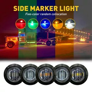 10X ラウンドライトマーカーサイド 3/4 インチ LED ブレット防水ホワイト/レッド/グリーン/アンバー/ブルー 10X Round Light Marker Side 3/4\