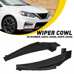 L & R フロント ワイパー サイド カウル エクステンション カバー 日産セントラ 2013-2019 に適合 L & R Front Wiper Side Cowl Extension Cover Fit for Nissan Sentra 2013-2019 【並行輸入品】