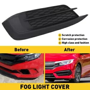 フォグライトカバー 左運転席側 耐久性 2016 2017 2018 ホンダ シビック ブラック Fog Light Cover Left Driver Side Durable For 2016 2017 2018 Honda Civic Black 【並行輸入品】