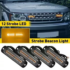4x アンバー警告ハザードビーコンダッシュストロボライトバーフォグライト ATV トラック 12-24V 4x Amber Warning Hazard Beacon Dash Strobe Light Bar Foglights ATV truck 12-24V 【並行輸入品】