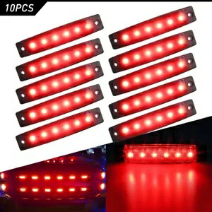 10個 3.9インチ トレーラーマーカー LEDライト クリアランスライト レッドスモーク トラック用 10 Pieces 3.9 Inch Trailer Marker LED Light Clearance Lights Red Smoke for Truck 【並行輸入品】