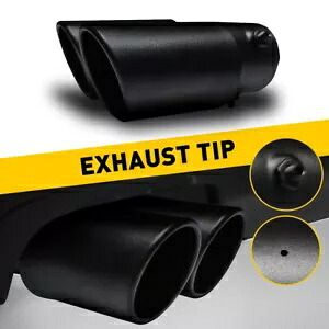 車のステンレス鋼リアパイプエキゾーストテールスロートマフラーチップアクセサリーブラック Car Stainless Steel Rear Pipe Exhaust Tail Throat Muffler Tip Accessories Black 【並行輸入品】