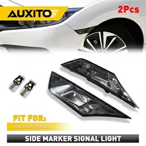 スモークフロントバンパーサイドマーカーライト水たまり電球 2016-2020 ホンダシビックすべて Smoke Front Bumper Side Marker Light Puddle Bulbs For 2016-2020 Honda Civic All 【並行輸入品】