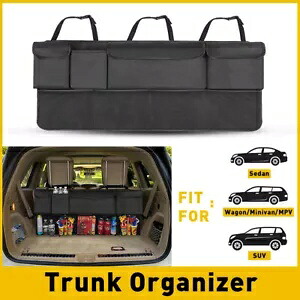 車 SUV トランク ネットカーゴ オーガナイザー 吊り下げシート バック ストレージ オーガナイザー バッグ ブラック Car Suv Trunk Net Cargo Organizer Hanging seat Back Storage Organizer Bag BLACK 【並行輸入品】