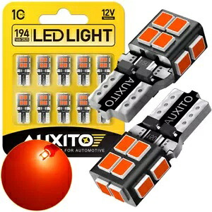 AUXITO 10X LED パーキング電球 168 194 2825 T10 ウェッジ Canbus スーパーレッドブライト AUXITO 10X LED Parking Light Bulb 168 194 2825 T10 Wedge Canbus Super Red Bright 【並行輸入品】