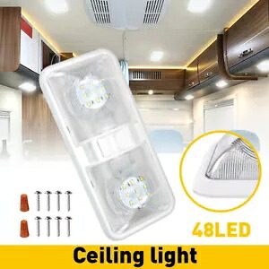 1pc RV LED 12v 天井器具ダブルドームライトキャンピングカートレーラー RV マリン用 1pc RV LED 12v CEILING FIXTURE DOUBLE DOME LIGHT FOR CAMPER TRAILER RV MARINE 【並行輸入品】