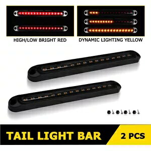 2X レッド 10インチ 30LED トレーラー トラック バー ライト ストップ ターン テール ブレーキ リバース ランプ ストリップ 2X Red 10\