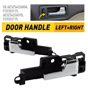 2 個リアインテリアドアハンドル左 & 右クローム 2006-2012 フォードフュージョン用 2PCS Rear Interior Door Handle Left & Right Chrome For 2006-2012 Ford Fusion 【並行輸入品】