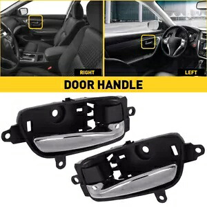 インテリアドアハンドル 2013-2018 日産アルティマレバークロームブラックノブ LH + RH Interior Door Handle For 2013-2018 Nissan Altima Lever Chrome Black Knob LH+RH 【並行輸入品】