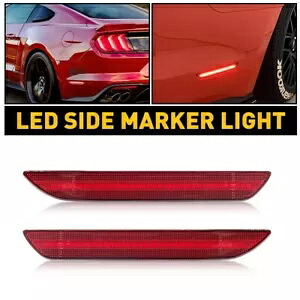 2X LED リアサイドマーカーライトバンパーリフレクターランプ 2015-2022 フォード マスタング用 2X LED Rear Side Marker Light Bumper Reflector Lamp For 2015-2022 Ford Mustang 【並行輸入品】