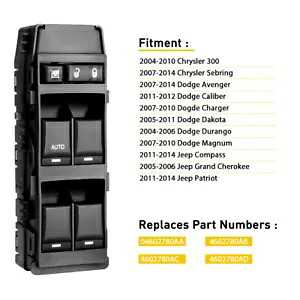 マスターパワーウィンドウコントロールスイッチダッジアベンジャークライスラー 200 ジープ 4602780AB Master Power Window Control Switch For Dodge Avenger Chrysler 200 Jeep 4602780AB 【並行輸入品】