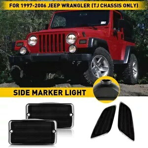1997-2006 ジープラングラー TJ スモークバンパー信号フェンダーサイドマーカーライト新 For 1997-2006 Jeep Wrangler TJ Smoke Bumper Signal Fender Side Marker Lights New 【並行輸入品】