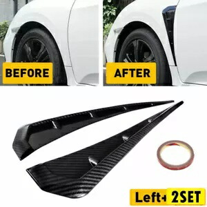 4X カーボンファイバーカーサイドフェンダーベントエアウィングカバートリム外装アクセサリー ABS 4X Carbon Fiber Car Side Fender Vent Air Wing Cover Trim Exterior Accessory ABS 【並行輸入品】