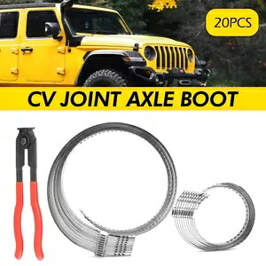 20X アクスル CV ジョイント ブーツ圧着クランプ フォード シボレー GMC ビュイック ジープ レクサス用 プライヤー付き 20X Axle CV Joint Boot Crimp Clamp For Ford Chevy GMC Buick Jeep Lexus W/ Pliers 【並行輸入品】