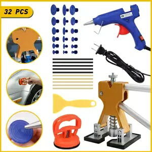32 個車ペイントレスデントリペアプーラーディントあられダメージリフター車体ツール米国 32PCS Car Paintless Dent Repair Puller Dint Hail Damage Lifter Auto Body Tool US 【並行輸入品】