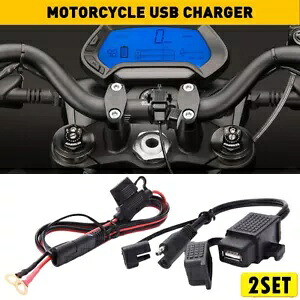2X 防水オートバイ充電器アダプタシガーライターソケット電話 GPS 用 2X Waterproof Motorcycle Charger Adapter Cigarette Lighter Socket For Phone GPS 【並行輸入品】