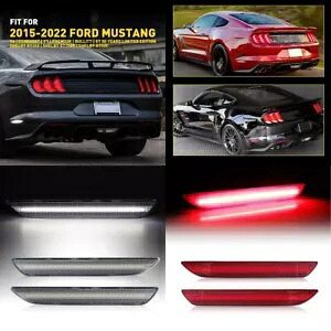 2015-2022 フォード マスタング ホワイト LED ストリップ サイド マーカー ライト リア左右 For 2015-2022 Ford Mustang White LED Strip Side Marker Lights Rear Left & Right 【並行輸入品】