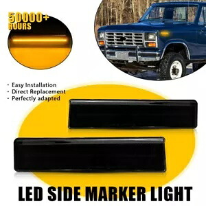 スモーク LED バンパーサイドマーカーライトフォード 80-86 ブロンコ F-150 F-250 F-350 トラック用 Smoke LED Bumper Side Marker Light For Ford 80-86 Bronco F-150 F-250 F-350 Truck 【並行輸入品】