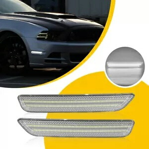 2 個フィット 45213 フォード マスタング ホワイト LED マーカー サイドライト フロント フェンダー ランプ 2pcs Fit For 45213 Ford Mustang White LED Marker Side Light Front Fender Lamps 【並行輸入品】