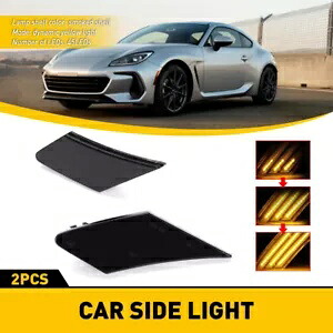 13-20 スバル BRZ トヨタ 17-20 86 スモーク LED サイドマーカーターンシグナルライト用 For 13-20 Subaru BRZ Toyota 17-20 86 Smoked LED Side Marker Turn Signal Lights 【並行輸入品】