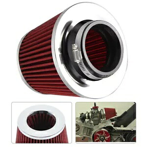 ユニバーサル エアフィルター インダクション キット スポーツカー コーン クローム仕上げ レッド 76mm 3インチ 新品 Universal Air Filter Induction Kit Sports Car Cone Chrome Finish Red 76mm 3\