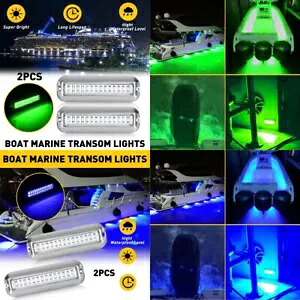 42 LED グリーン 316 ステンレス鋼水中ボートマリントランサムライトポンツーン 42 LED Green 316 Stainless Steel Underwater Boat Marine Transom Lights Pontoon 【並行輸入品】