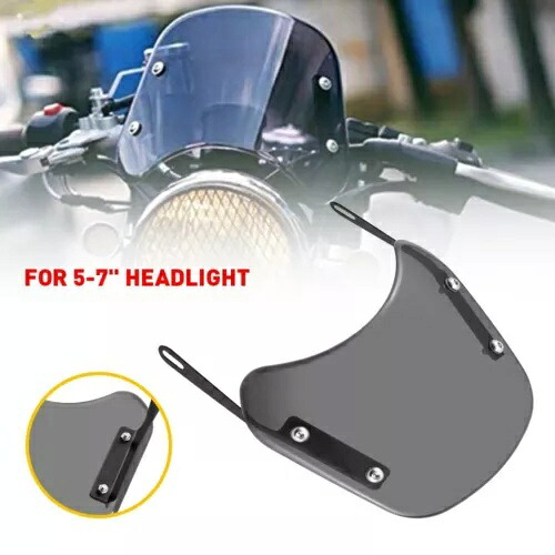 スモークオートバイヘッドライトフロントガラスフロントガラスユニバーサル 5-7 ''ヘッドライト用 Smoked Motorcycle Headlight Windshield Windscreen Universal For 5-7'' Headlight 【並行輸入品】