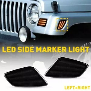 AUXITO アンバー LED フェンダーサイドマーカーシグナルライト 1997-2006 ジープラングラー TJ 用 AUXITO AMBER LED FENDER SIDE MARKER SIGNAL LIGHTS FOR 1997-2006 JEEP WRANGLER TJ 【並行輸入品】