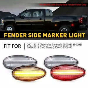 デュアルベッドフェンダーサイドマーカーライト 2001-2014 シボレーシルバラード 2500HD 3500HD Dually Bed Fender Side Marker Lights For 2001-2014 Chevy Silverado 2500HD 3500HD 【並行輸入品】