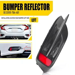 リア左バンパーベゼルリフレクターカバー成形 2016-2021 ホンダシビックセダン Rear Left Bumper Bezel Reflector Cover Molding For 2016-2021 Honda Civic Sedan 【並行輸入品】