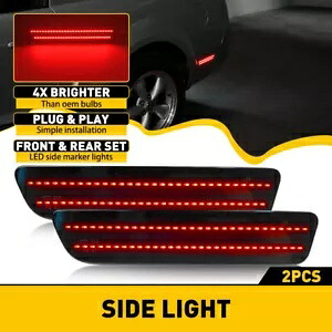 4R3Z15A201AA リア 2xLED バンパーマーカーサイドライトレッドランプ 05-09 フォード マスタング用 4R3Z15A201AA Rear 2xLED Bumper Marker Side Light Red Lamp For 05-09 Ford Mustang 【並行輸入品】