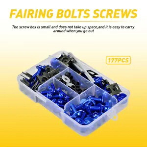 177X 完全なフェアリングボルトブルーキットフロントガラスオートバイプレート用ボディワーク 177X Complete Fairing Bolts Blue Kit Bodywork For Windshield Motorcycle Plates 【並行輸入品】