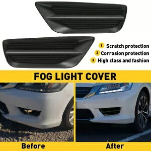 2013-15 ホンダ アコードセダンペア左 & 右フォグライトランプカバー穴なし For 2013-15 Honda Accord Sedan Pair Left & Right Fog Light Lamp Cover W/o Hole 【並行輸入品】