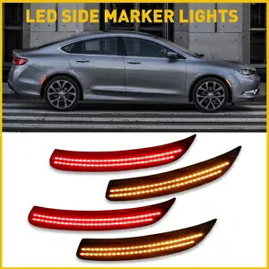 リア/フロント LH + RH アンバーサイドコーナー LED マーカーインジケータライトクライスラー 200 Rear/Front LH+RH Amber Side Corner LED Marker Indicator Lights For Chrysler 200 【並行輸入品】 35,035円