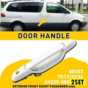 2 セット TO1310126 フロント右助手席ドアハンドル 98-03 トヨタ シエナ 80357 W 2SET TO1310126 Front Right Passenger Door Handle for 98-03 Toyota Sienna 80357 W 【並行輸入品】