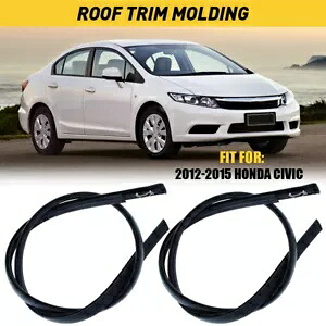 左右ブラックルーフトップトリムモールディング 2012-2015 ホンダ シビック 74316-TR0-A01 LEFT&RIGHT BLACK ROOF TOP TRIM MOLDING FOR 2012-2015 HONDA CIVIC 74316-TR0-A01 【並行輸入品】
