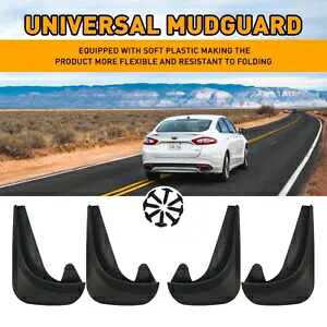 ユニバーサルフィット スプラッシュガード ゴム製車用マッドフラップフェンダー フロントリアタイヤ用 4個 4pcs Universal Fit Splash Guards Rubber Car Mud Flaps Fender for Front Rear Tire 【並行輸入品】