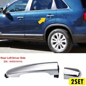 2X リア左ドライバーアウトサイドドアハンドル 2011-2015 Kia Sorento 836521U010 Sil 2X Rear Left Driver Outside Door Handle For 2011-2015 Kia Sorento 836521U010 Sil 【並行輸入品】