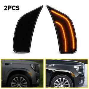 2021-23 GMC ユーコン タホ シボレー キャデラック エスカレード スモーク LED サイドマーカーライト用 FOR 2021-23 GMC YUKON TAHOE CHEVY CADILLAC ESCALADE SMOKE LED SIDE MARKER LIGHT 【並行輸入品】